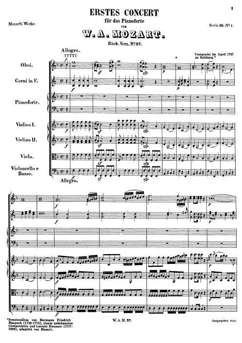 First page of Piano Concerto No.1