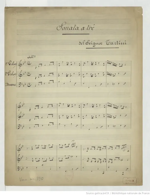 First page of Trio Sonata in B-flat major