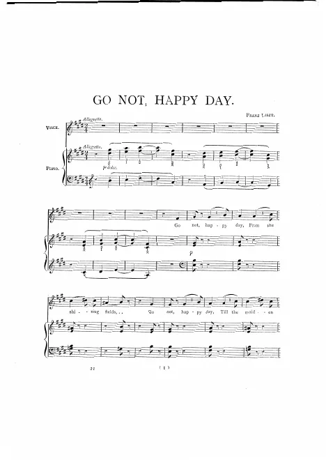 First page of Go Not, Happy Day
