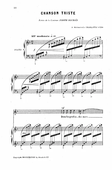 First page of Chanson triste