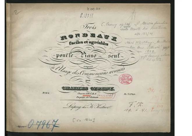 First page of Rondeaux et sonatines faciles, instructives et doigtées