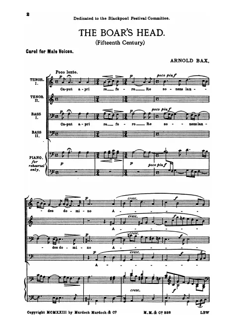 First page of The Boar's Head