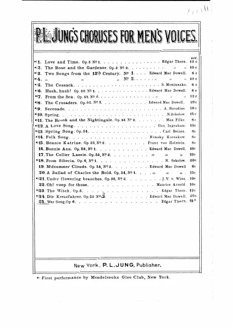 First page of War Song