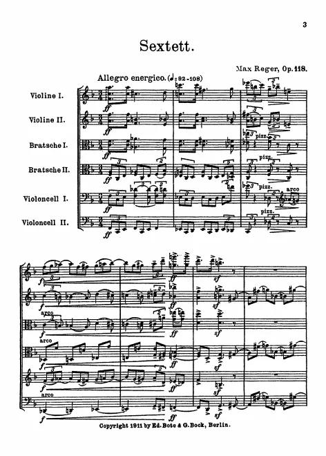 First page of String Sextet