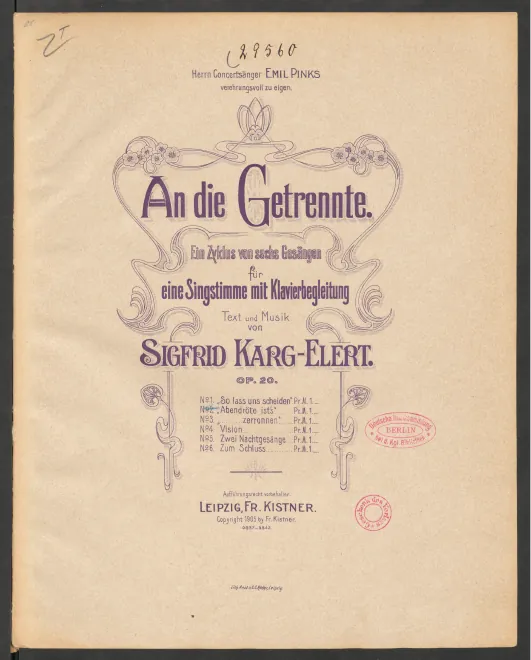 First page of An die Getrennte