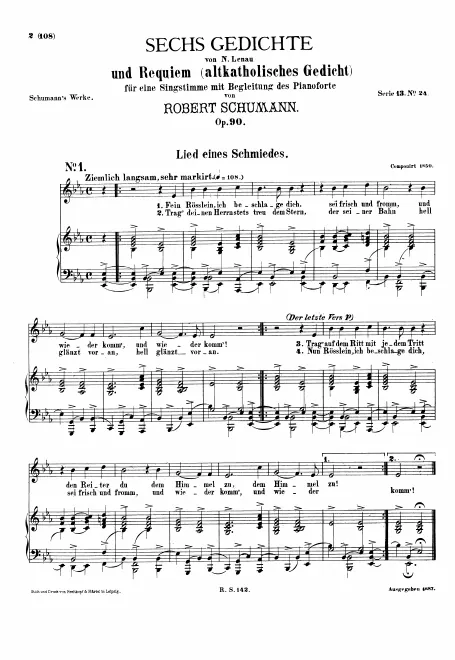 First page of 6 Gedichte von N. Lenau und Requiem