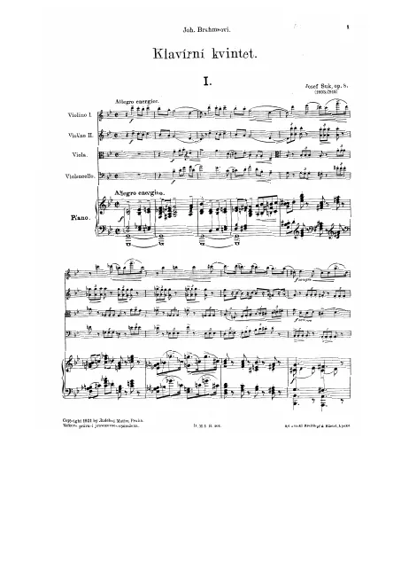 First page of Klavierquintett