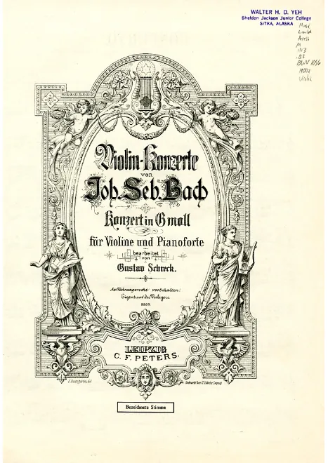 First page of Violin (or Oboe?) Concerto in G minor
