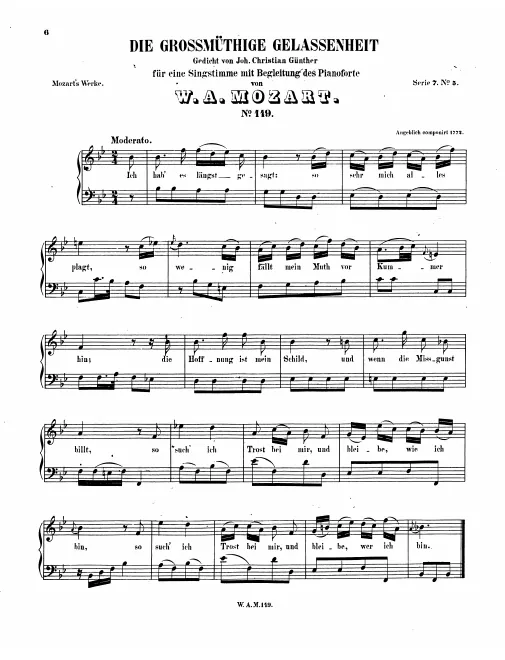 First page of Die grossmütige Gelassenheit