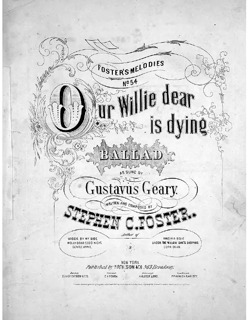 First page of Our Willie Dear Is Dying