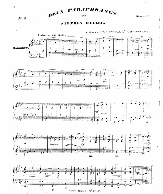 First page of Deux Paraphrases sur l'Opéra 'Richard Cœur de Lion' de Grétry