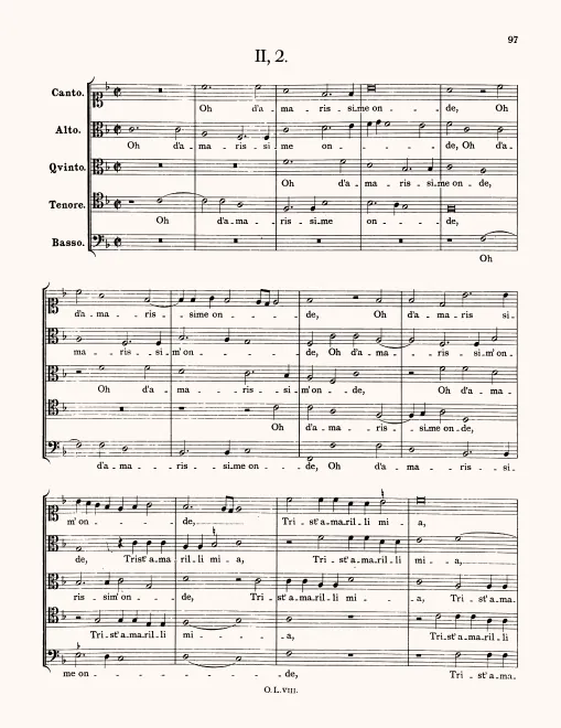 First page of Oh d'amarissime onde