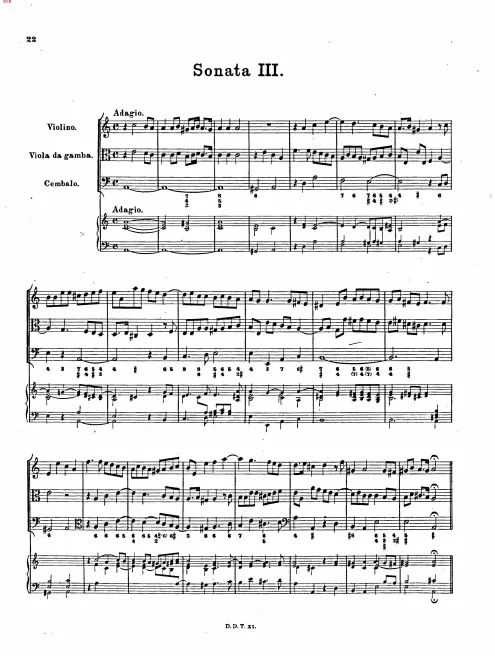 First page of Trio Sonata in A minor