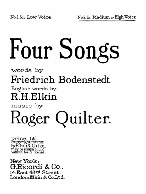 First page of 4 Songs
