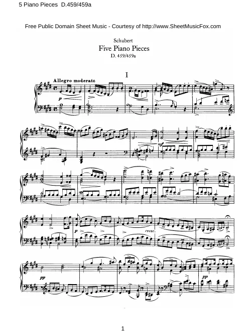 First page of 3 Piano Pieces