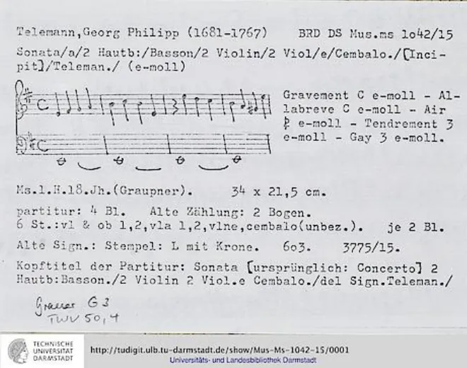 First page of Sonata in E minor