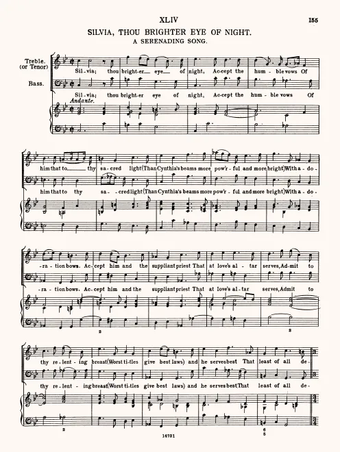 First page of Sylvia, Thou Brighter Eye of Night