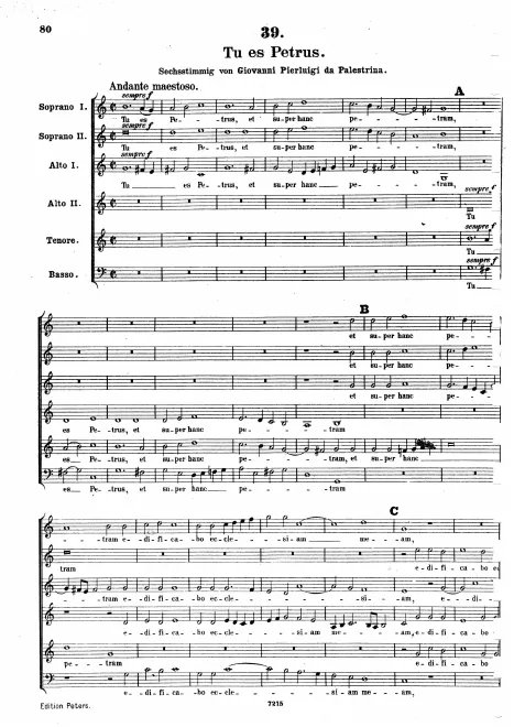 First page of Tu es Petrus