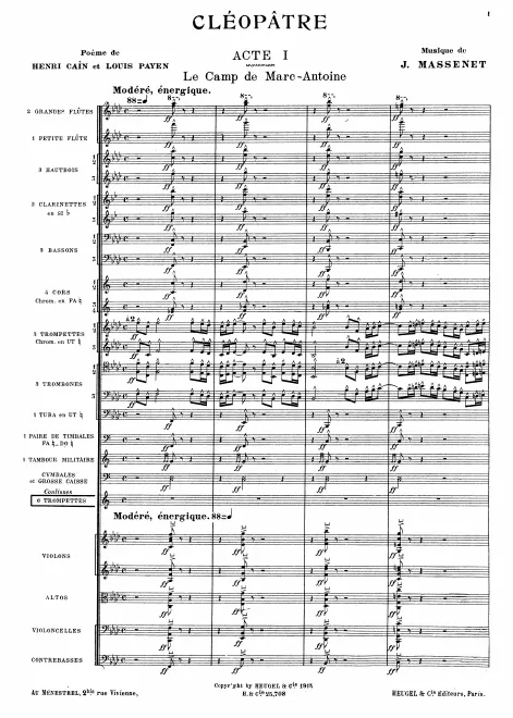 First page of Cléopâtre