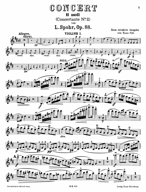 First page of Concertante No.2 for 2 Violins and Orchestra