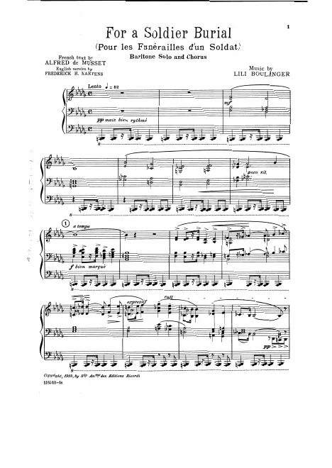 First page of Pour les funérailles d’un soldat