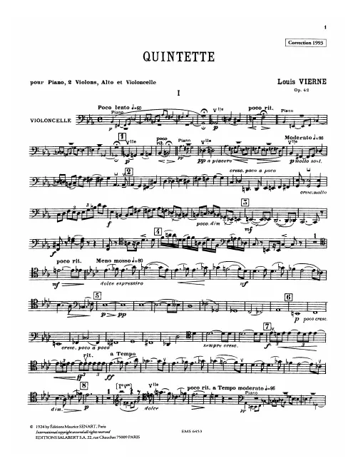 First page of Piano Quintet