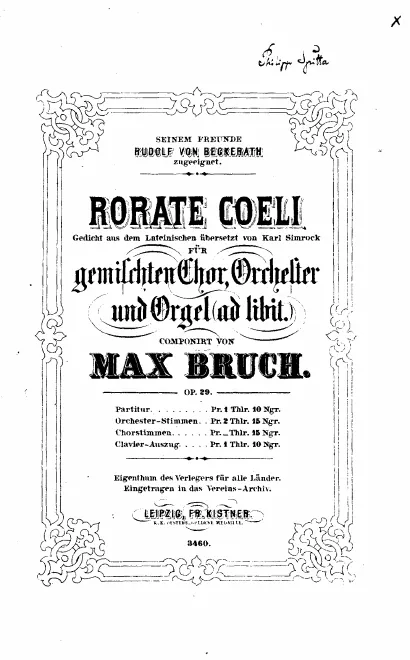 First page of Rorate coeli, Op.29
