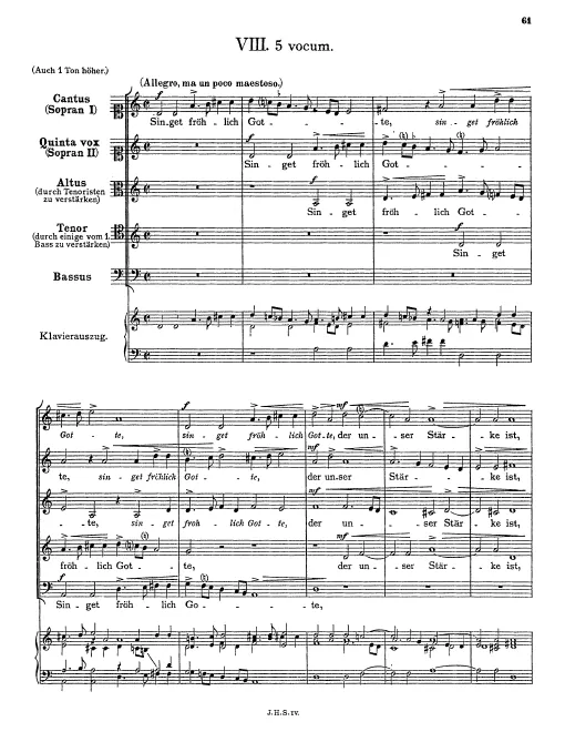 First page of Singet fröhlich Gotte