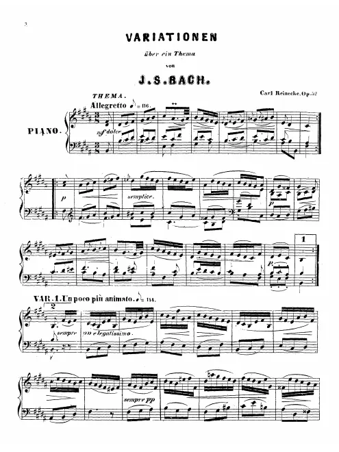 First page of Variationen über ein Thema von J. S. Bach