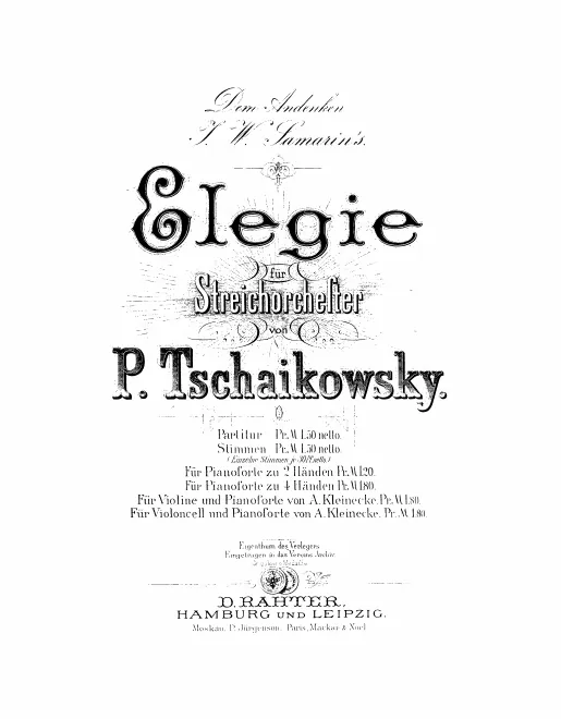 First page of Elegy for String Orchestra