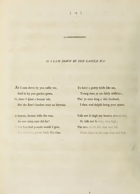 First page of As I cam down by yon Castle Wa', Hob.XXXIa:114