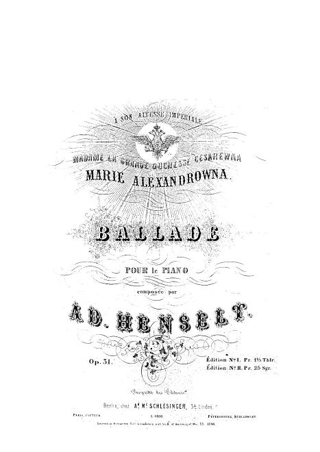 First page of Ballade, Op.31