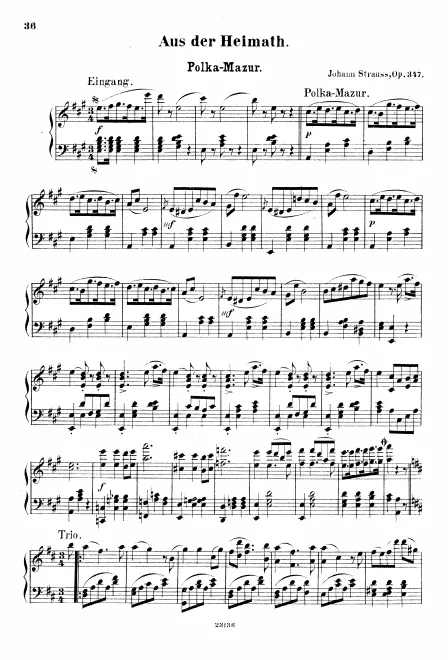 First page of Aus der Heimat, Op.347