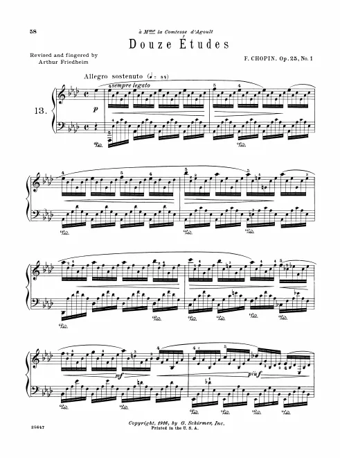 First page of Douze Etudes