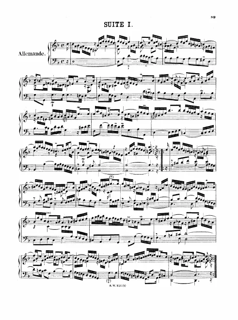 First page of French Suite No.1 in D minor