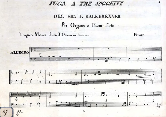 First page of Fuga a tre soggetti