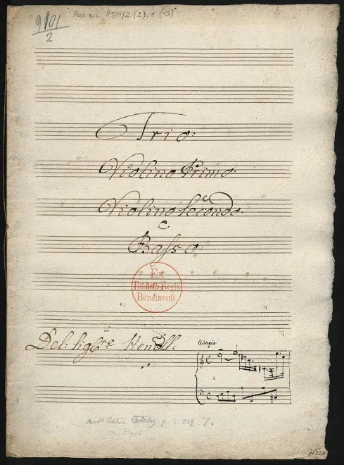 First page of Trio Sonata in D minor