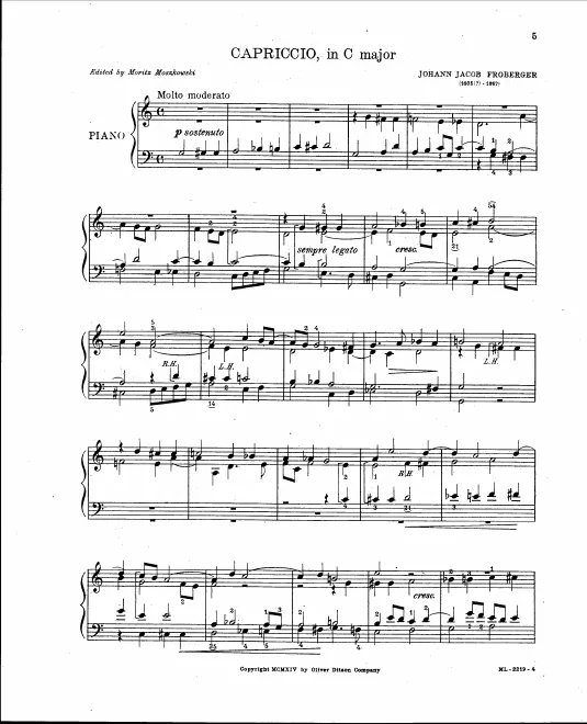 First page of Capriccio in C major