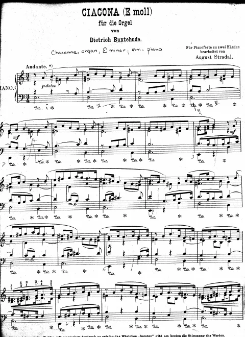 First page of Chaconne in E minor