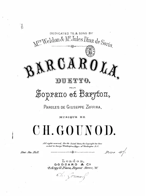 First page of Barcarola