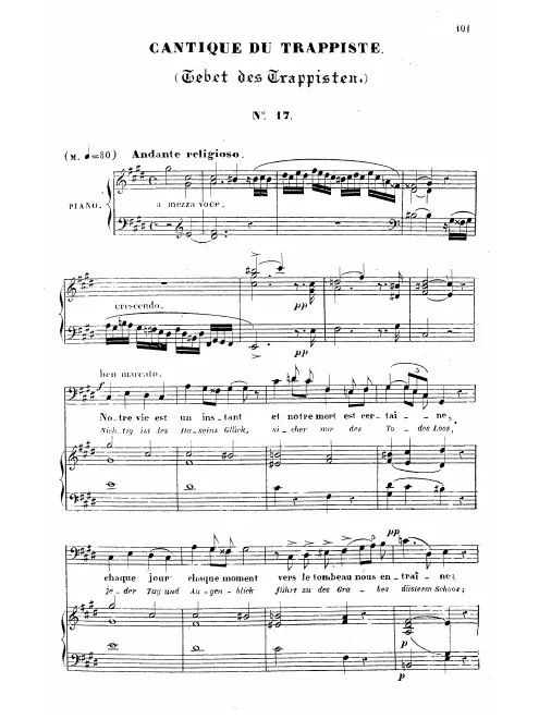 First page of Cantique du trappiste
