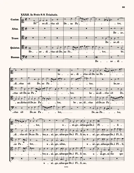 First page of Benedictus sit Deus