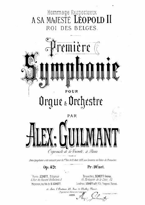 First page of Premiere Symphonie pour orgue et orchestre