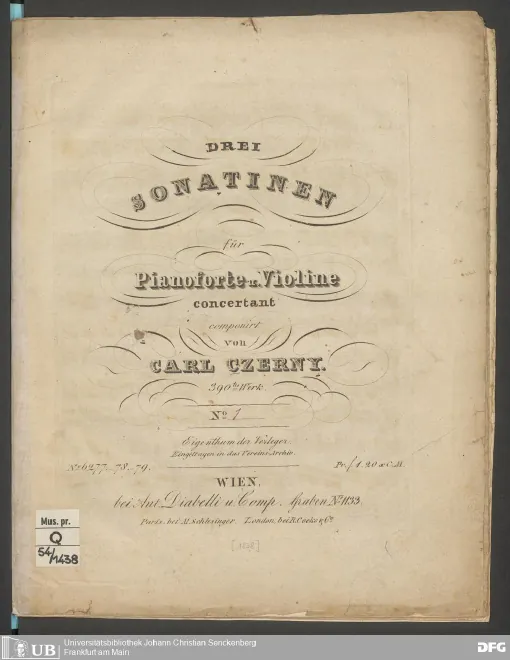First page of 3 Violin Sonatinas