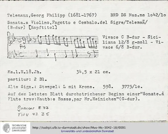 First page of Trio Sonata