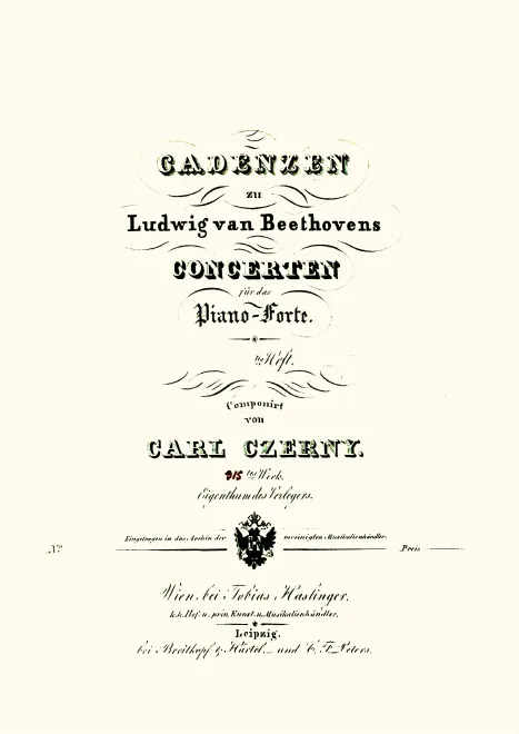 First page of Cadenzen zu Ludwig van Beethovens Concerten