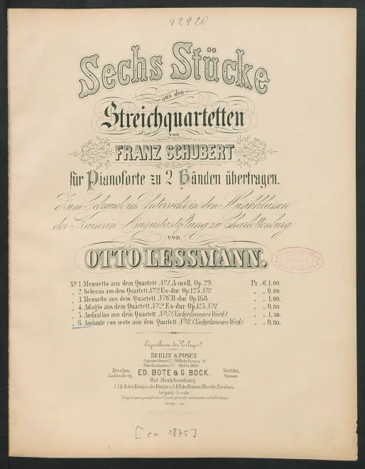 First page of String Quartet in D major
