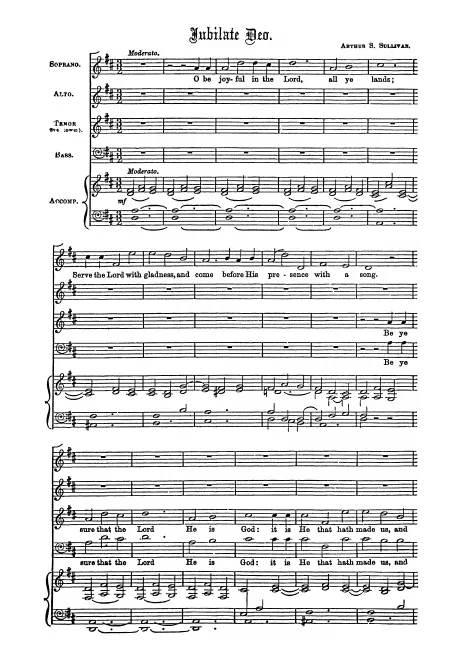 First page of Jubilate Deo with Kyrie