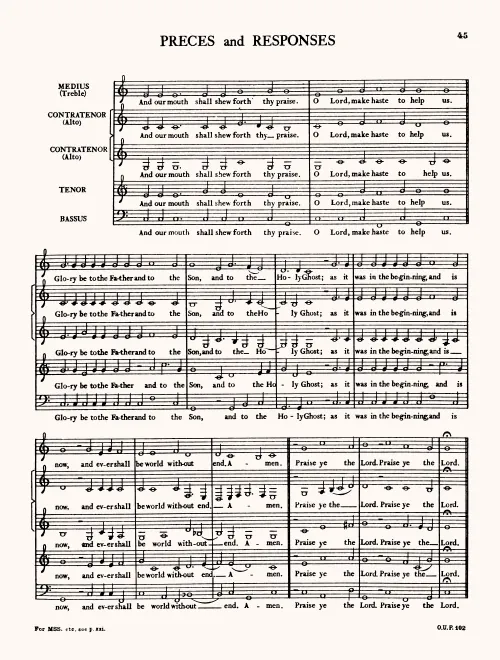 First page of Preces and Responses