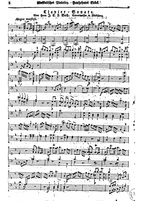 First page of Keyboard Sonata in F major